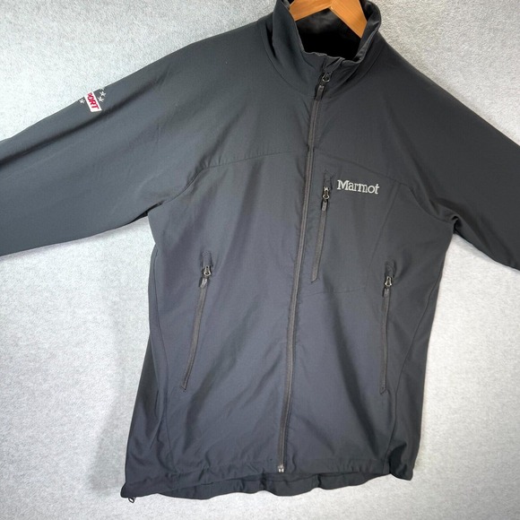 Marmot M3 Soft Shell Jacket Men's Large Black Stretch Secure Pockets Full Zip - Picture 7 of 13